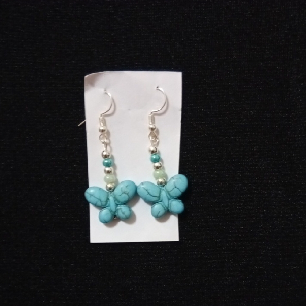 Elegant Handmade Butterfly Earrings in Turquoise